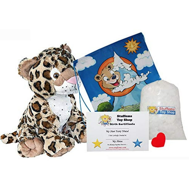 Stuffems Toy Shop SG_B01D4WHBSE_US No Sew Kit With Cute Backpack Make Your Own Stuffed Animal Charlie the Cheetah 16 